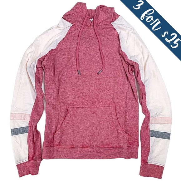 Pink Rose Tops - SOLD! Pink Rose Rouge Colorblock Pullover Hoodie